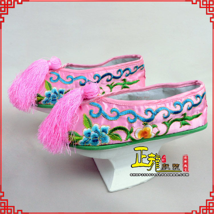 离石京越剧戏鞋花盆底清朝皇后贵妃宫女花盆底 旗鞋