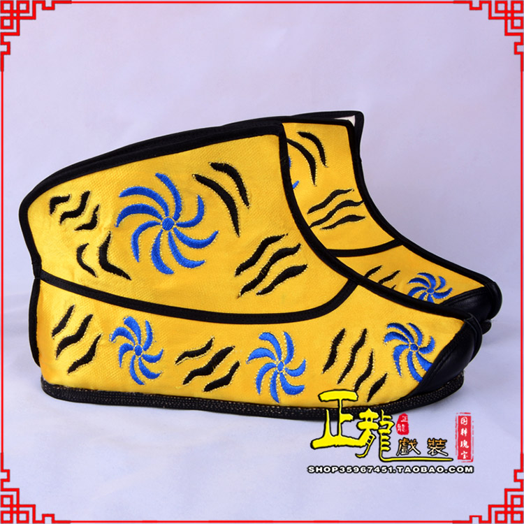 离石.美猴王靴子虎纹靴金黄快靴 猴鞋