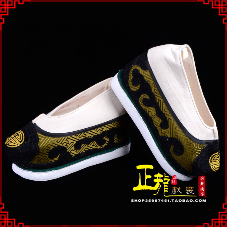 离石戏鞋方口鞋老生鞋老旦鞋三义斋纸底内高福字履