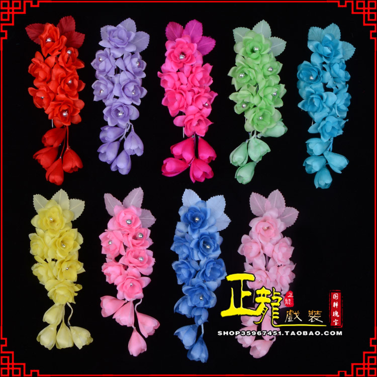 离石鬓花头饰小花头花 真丝绢花